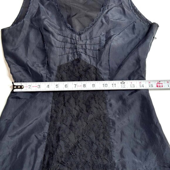 Wet Seal Silk Lace Slip Dress Black Sleeveless Whimsigoth Grunge Witchy Goth - Picture 11 of 13